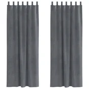 vidaXL vidaXL Zatemnitvene zavese z obešalnimi zankami 2 kosa Super svetlo siva velvet, (22046231)