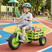 Costway Otroški trikolesnik 15-palčna napihljiva gumijasta kolesa zelena