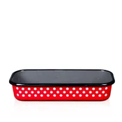 Metalac kalup za pecenje BELE TUFNE NA CRVENOM 30 cm
