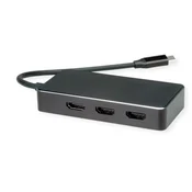 VALUE Adapter USB-C na HDMI (3x) Multistream, 4K, M/F, crni 12.99.1031-5
