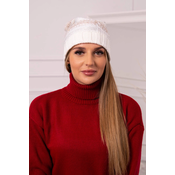 Kesi Cap with fleece Monika K256 dark beige+ecru