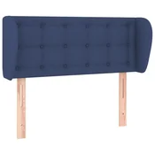 Vidaxl Vzglavje z ušesi modro 83x23x78/88 cm blago