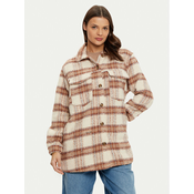 Roxy Prehodna jakna Check The Swell IIII ERJJK03615 Bež Relaxed Fit