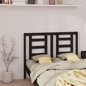 Vidaxl Posteljno vzglavje črno 146x4x100 cm trdna borovina