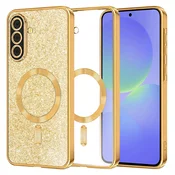 TPU gel ovitek Techsuit Luxury Glitter MagSafe za Samsung Galaxy A36/A56 - gold