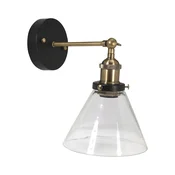 PR Home Stenska svetilka Lambda, medenina/čista, O 18 cm, steklo - Dnevna soba/jedilnica - Skandinavski - črna, medeninasta, prozorna - Kovina