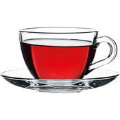 PASABAHCE set skodelica za čaj s podstavkom Basic 240ml, 6 kos, steklo