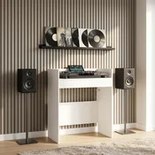 vidaXL DJ miza Bela 102 x 45 x 102 cm Inženirski les