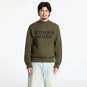 Pulover HUMAN MADE Moc Neck Knit Sweater UNISEX Olive Drab XL