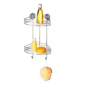 WENKO 20885100-Ugaona polica VACUUM-LOC RUND STAH 24,5x41 cm sjajni hrom