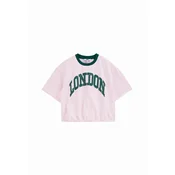 WE Fashion Majica temno zelena / roza