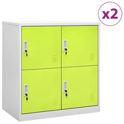 Ormarici s kljucem 2 kom svjetlosivi/zeleni 90x45x92,5 cm celik