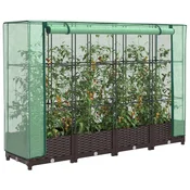 Povišena gredica s pokrovom za staklenik 160 x 40 x 123 cm