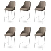 Hanah Home Set barskih stolica Enox, 6 komada, Bež-beli