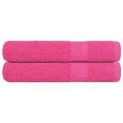 Vidaxl Brisače FROGN 2 kosa roza 100x200 cm 360 g/m2