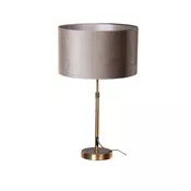 Namizna svetilka bronasta z zatemnjenim žametnim odtenkom taupe 35 cm - Parte