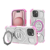 Hibridni ovitek Carbon Shield Pro za iPhone 15 - pink transparent