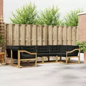 Set vanjskih sofa s jastukom 6 pcs Bijela i crna