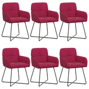 vidaXL vidaXL Jedilni stoli 6 pcs Žamet Vinorodna rdeča 59 x 56,5 x 86 cm, (5000296852)