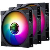 Phanteks M25 Gen2 D-RGB PWM Ventilator – 140 mm, črn (3 kosi, obratni pretok zraka)