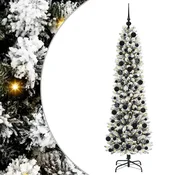 Vidaxl Umestno božično drevo Bela 180 cm PVC, kovina in plastika