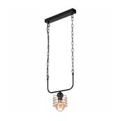 Luster na lancu MORGAN 1xE27/60W/230V crni/bakreni