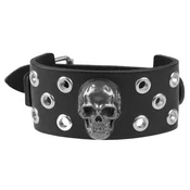 Zapestnica LEATHER & STEEL FASHION - Skull and Ring - LSF1 154