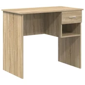vidaXL Miza s shranjevanjem Hrast Sonoma 90x49.5x75 cm Ustvarjeno les