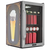 Klarstein Beersafe 70, Birra Edition, hladilnik, 70 litrov, 3 police, panoramska steklena vrata, nerjaveče jeklo (HEA13-Birra -SS)