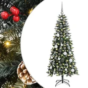 Vidaxl Umestno božično drevo Zelena 150 cm PVC, plastika in jeklo
