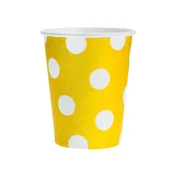 shumee Papirnati kozarčki rumeni in beli pikčasti 270 ml 6 kosov