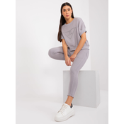 Grey two-piece tracksuit with patch