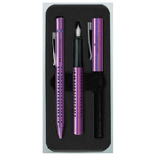 Faber-castell darilni set Glam Violet - kemični svinčnik Grip + nalivno pero Grip