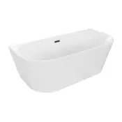 Mexen Oval samostoječa kopalna kad ob steni 180 x 80 cm, bela, črni preliv - 52671808000-70