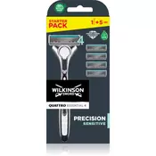 Wilkinson Sword Quattro Titanium Sensitive aparat za brijanje + zamjenske britvice 4 kom
