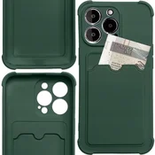 Ovitek Card Armor za Samsung Galaxy A22 4G - Denarnica, Silikon, Zelena