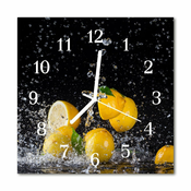 tulup.si Steklena kvadratna ura Limone 30x30 cm