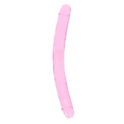 Dvostranski dildo realističen dvojni dildo 34 cm roza