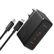 Stenski 240W polnilec Baseus GaN5 Pro Digital 2x USB-C + USB-A - black