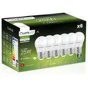 6x LED žarnica E27 krogla P45 2,5 W = 25 W 249 lm 4000K nevtralna 180° svetilnost