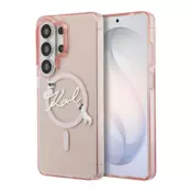 Maska Karl Lagerfeld IML KC Script MagSafe za Samsung S26 Ultra/ S948B roze