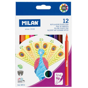 Flomasteri s tankim vrhom Milan - 12 boja