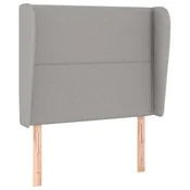 Vidaxl Vzglavje z ušesi svetlo sivo 93x23x118/128 cm blago