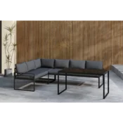 Venture Design Kotna sedežna garnitura 176x241x69 cm siva