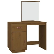 Vidaxl Toaletna mizica 95x50x134 cm trdna borovina