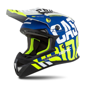 Motocross kaciga Cassida Cross Cup Sonic fluo žuto-plava mat