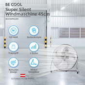 BE COOL BC45WM2205 Windmaschine Bodenventilator, 45cm