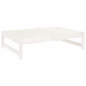 Vidaxl Vrtni stolček za noge bel 120x80 cm trdna borovina