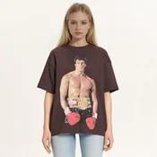 Cropp - Majica s potiskom Rocky Balboa - temno siva