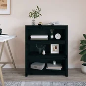Ormaric za knjige Crna 80x35x97 cm od masivne borovine